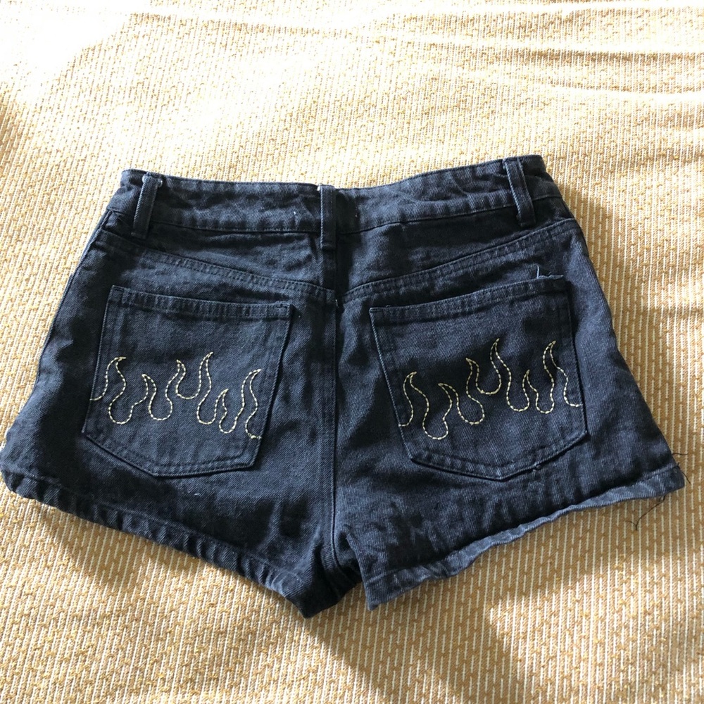 Black high waisted jean shorts